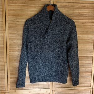 Women’s Black Marled Ragg Wool Sweater Sz S